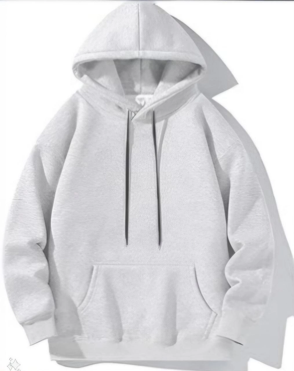Kadın Kapüşonlu Kanguru Cepli 3 İplik Pamuklu Oversize Hoodie Sweatshirt -  Gri