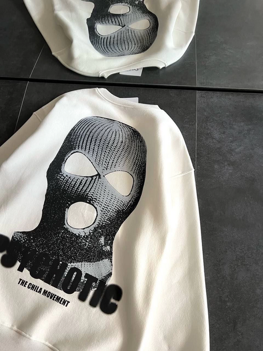 Kadın üç iplik Kışlık Bisiklet Yaka Baskılı SweatShirt - Beyaz