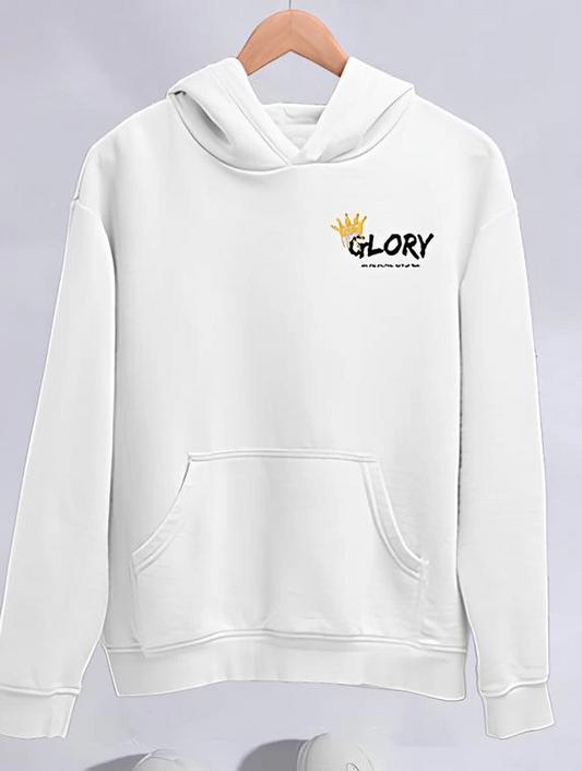 Kadın Kışlık Üç İplik Pamuklu Kapüşonlu SweatShirt - Beyaz