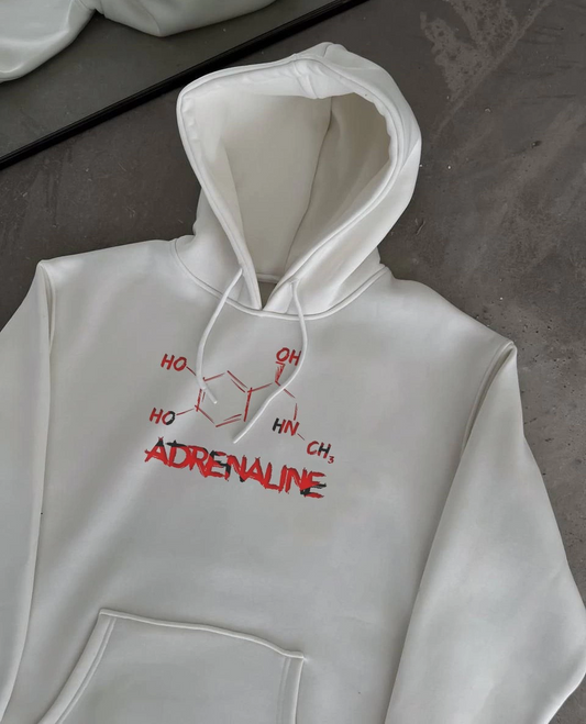 Kadın Kışlık Pamuklu 3 iplik Kapüşonlu SweatShirt - Beyaz