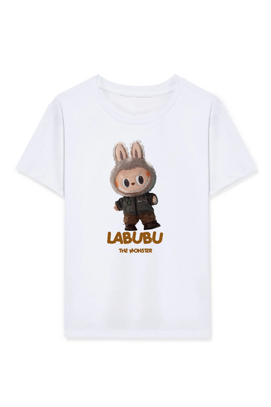 Kız Çocuk Baskılı T-Shirt - Beyaz