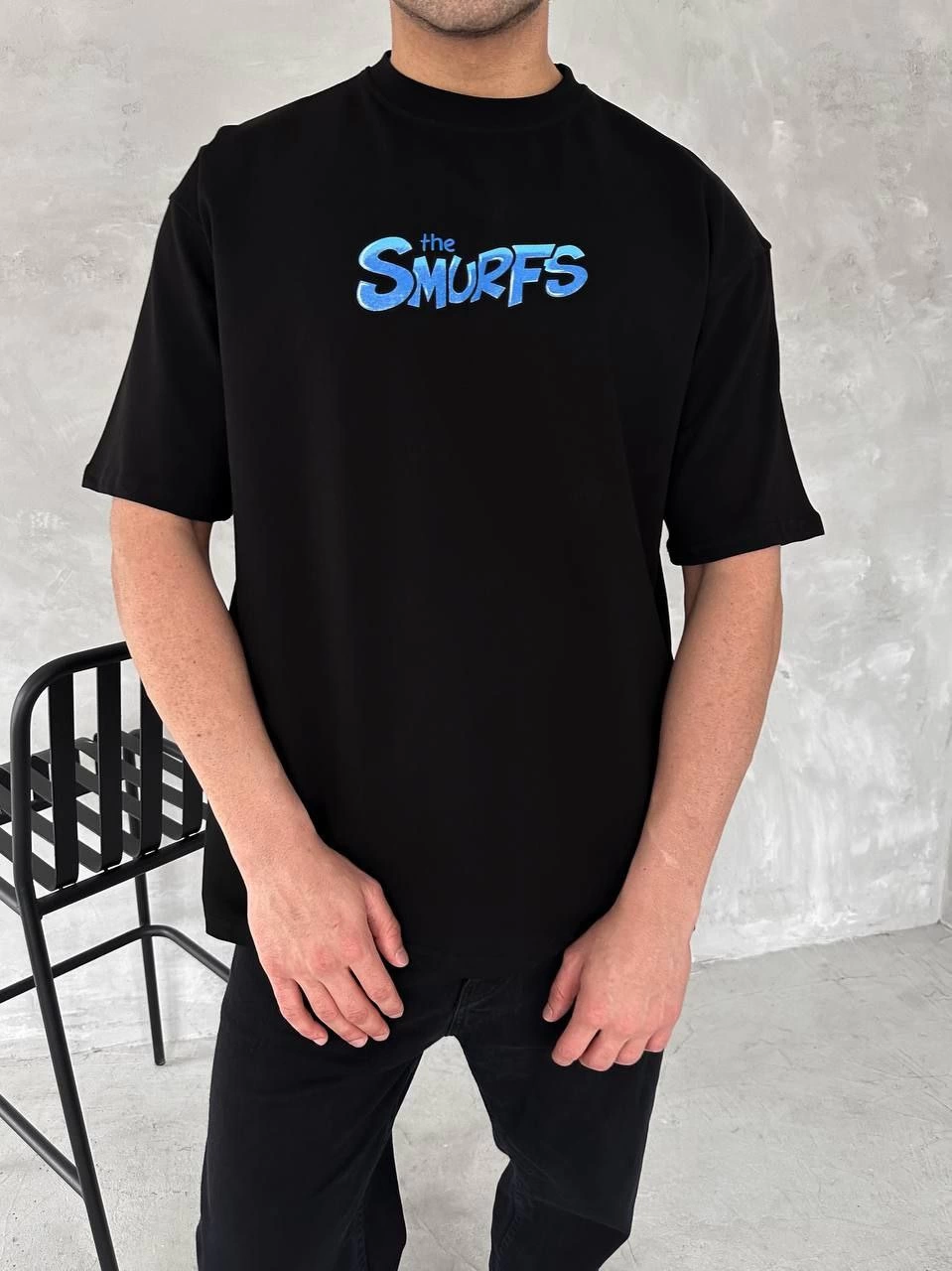 Erkek Baskılı T-Shirt Kısa Kol Bisiklet Yaka Regular Fit Rahat Kalıp Günlük Tişört - Siyah