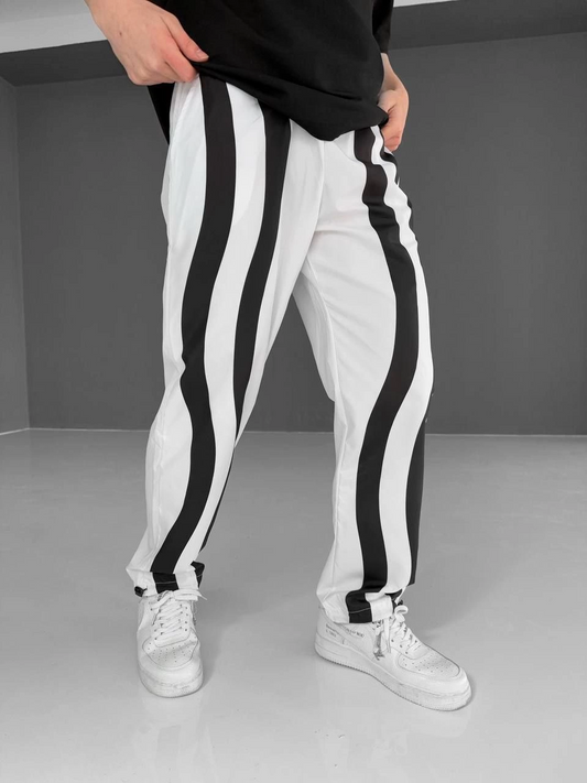 Erkek Paraşüt Kumaş alt Eşofman pantalon - Beyaz