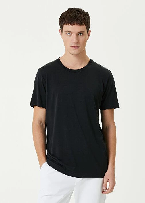 ERKEK Basic Bisiklet Yaka Regular Kısa kol  T-Shirt - Siyah