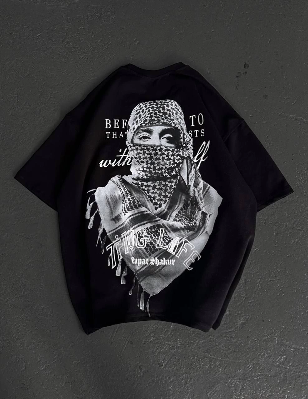 Kadın Baskılı Oversize  Kısa kol T-Shirt - Siyah