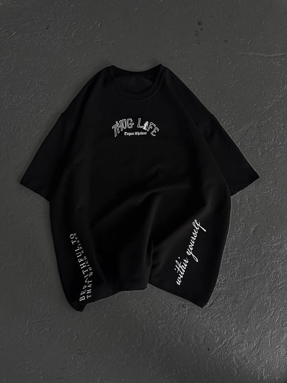 ERKEK Baskılı  Kısa kol  T-Shirt - Siyah