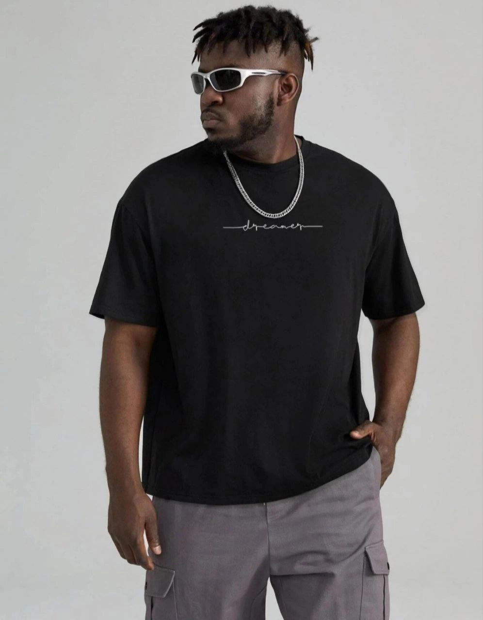 Erkek Baskılı T-Shirt Kısa Kol Bisiklet Yaka Regular Fit Rahat Kalıp Tişört -  Siyah