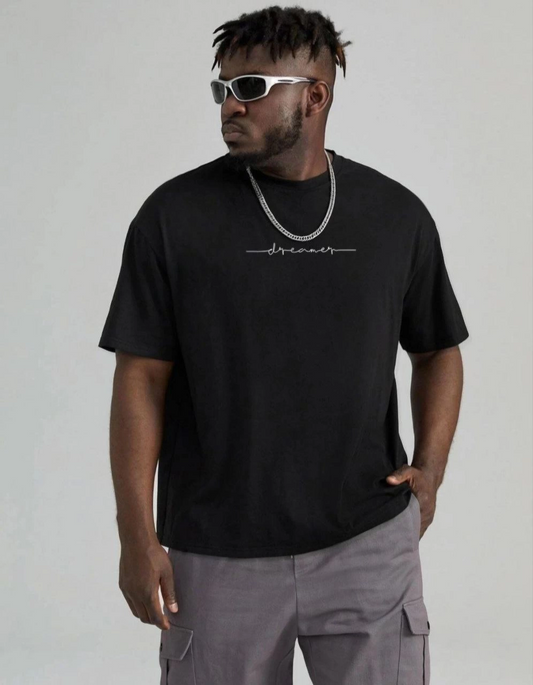 Erkek Baskılı T-Shirt Kısa Kol Bisiklet Yaka Regular Fit Rahat Kalıp Tişört -  Siyah