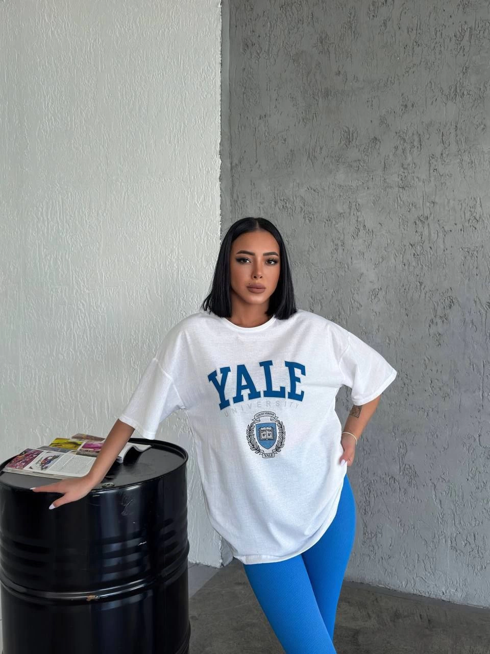 Kadın Baskılı T-Shirt Kısa Kol Bisiklet Yaka Regular Fit Rahat Kalıp Günlük Tişört - Beyaz