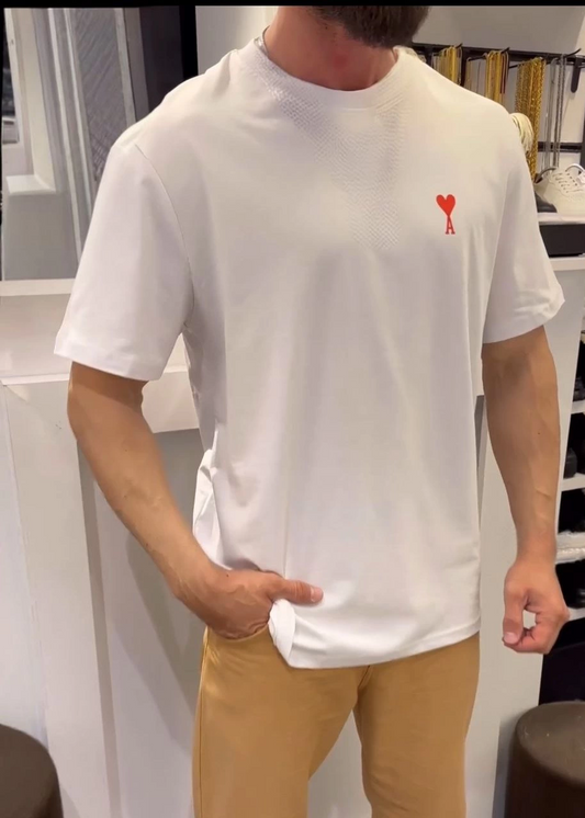 Erkek Baskılı T-Shirt Kısa Kol Bisiklet Yaka Regular Fit Rahat Kalıp Günlük Tişört - Beyaz
