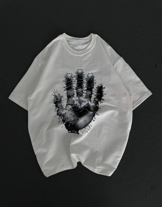 Kadın Baskılı T-Shirt Kısa Kol Bisiklet Yaka Regular Fit Rahat Kalıp Günlük Tişört - Beyaz