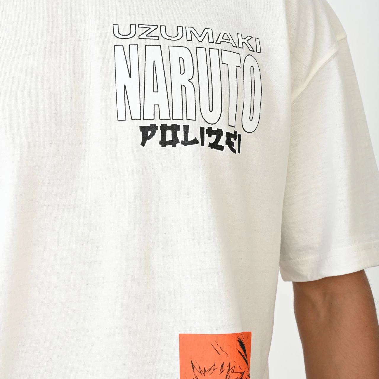 Erkek Bisiklet Yaka Baskılı Oversize  Kısa kol T-Shirt - Beyaz