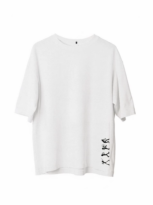 Erkek Baskılı T-Shirt Kısa Kol Bisiklet Yaka Regular Fit Rahat Kalıp Günlük Tişört - Beyaz