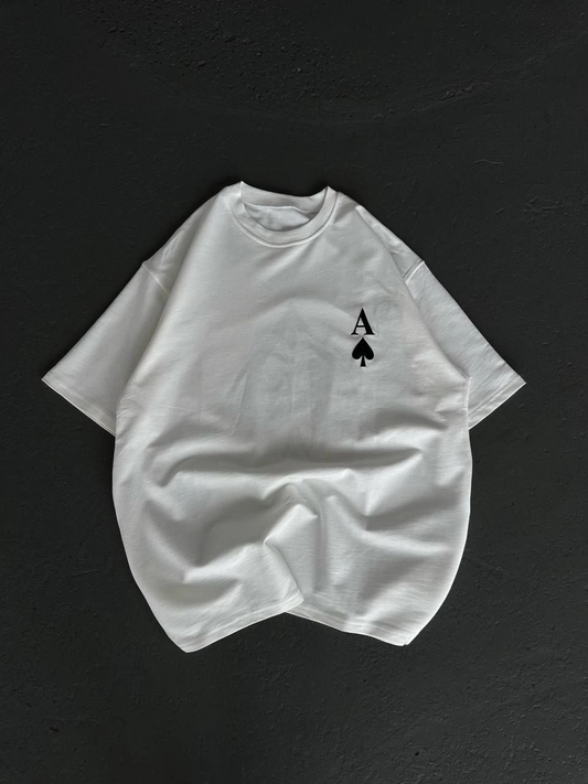 Kadın Baskılı T-Shirt Kısa Kol Bisiklet Yaka Oversize Rahat Kalıp Günlük Tişört  - Beyaz
