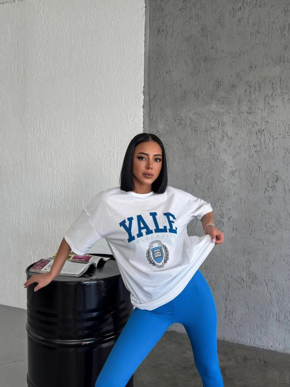 Kadın Baskılı T-Shirt Kısa Kol Bisiklet Yaka Regular Fit Rahat Kalıp Günlük Tişört - Beyaz