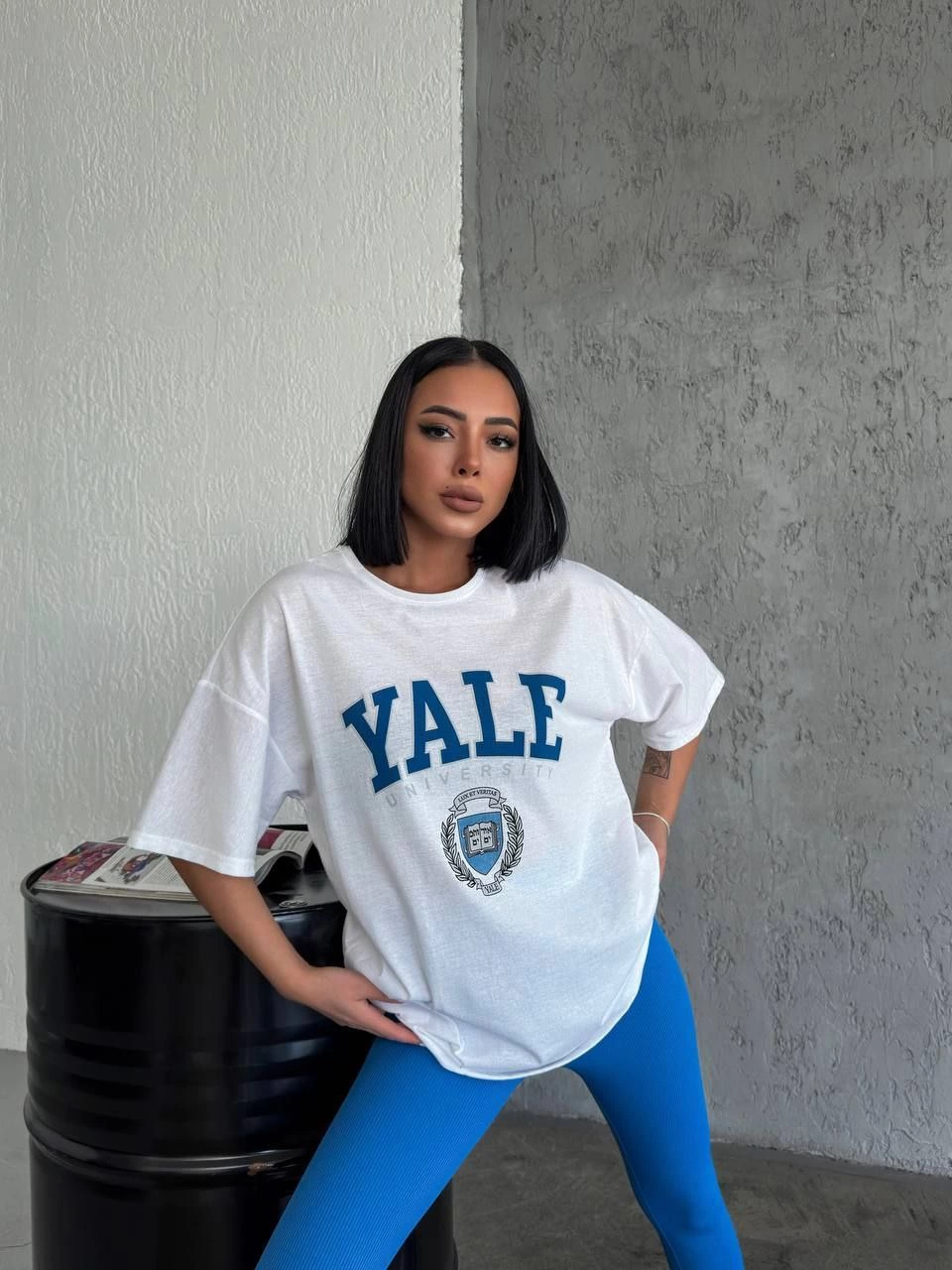 Kadın Baskılı T-Shirt Kısa Kol Bisiklet Yaka Regular Fit Rahat Kalıp Günlük Tişört - Beyaz