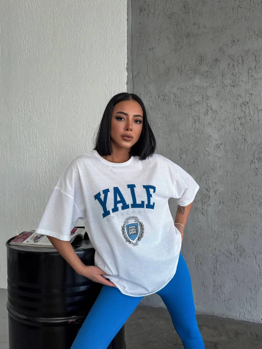 Kadın Baskılı T-Shirt Kısa Kol Bisiklet Yaka Regular Fit Rahat Kalıp Günlük Tişört - Beyaz
