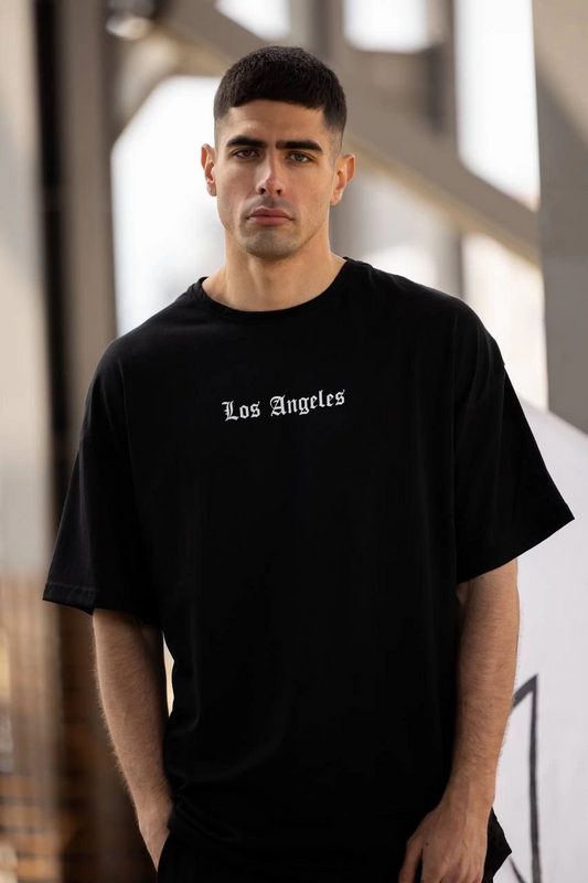 Erkek Baskılı T-Shirt Kısa Kol Bisiklet Yaka Regular Fit Rahat Kalıp Günlük Tişört - Siyah