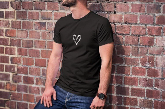 Erkek Bisiklet Yaka Baskılı Kısa kol T-Shirt - Siyah