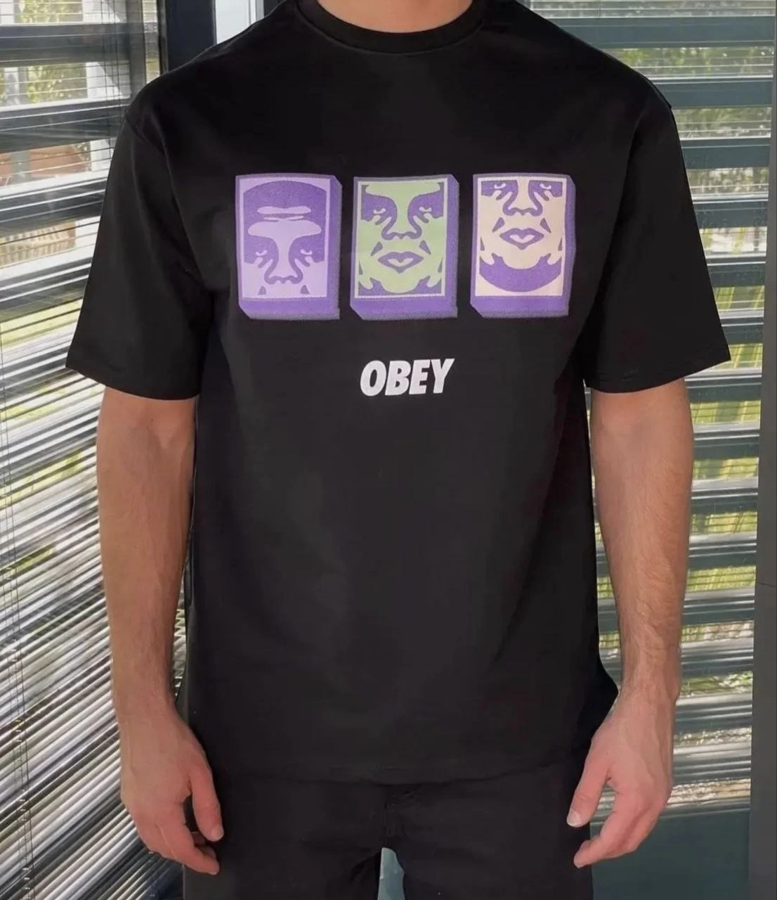 ERKEK Bisiklet Yaka Baskılı Oversize Kısa kol  T-Shirt - Siyah