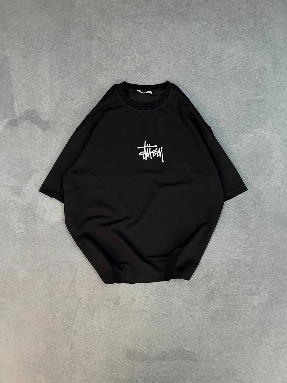 ERKEK Bisiklet Yaka Baskılı  Ovarsize  Kısa kol T-Shirt - Siyah