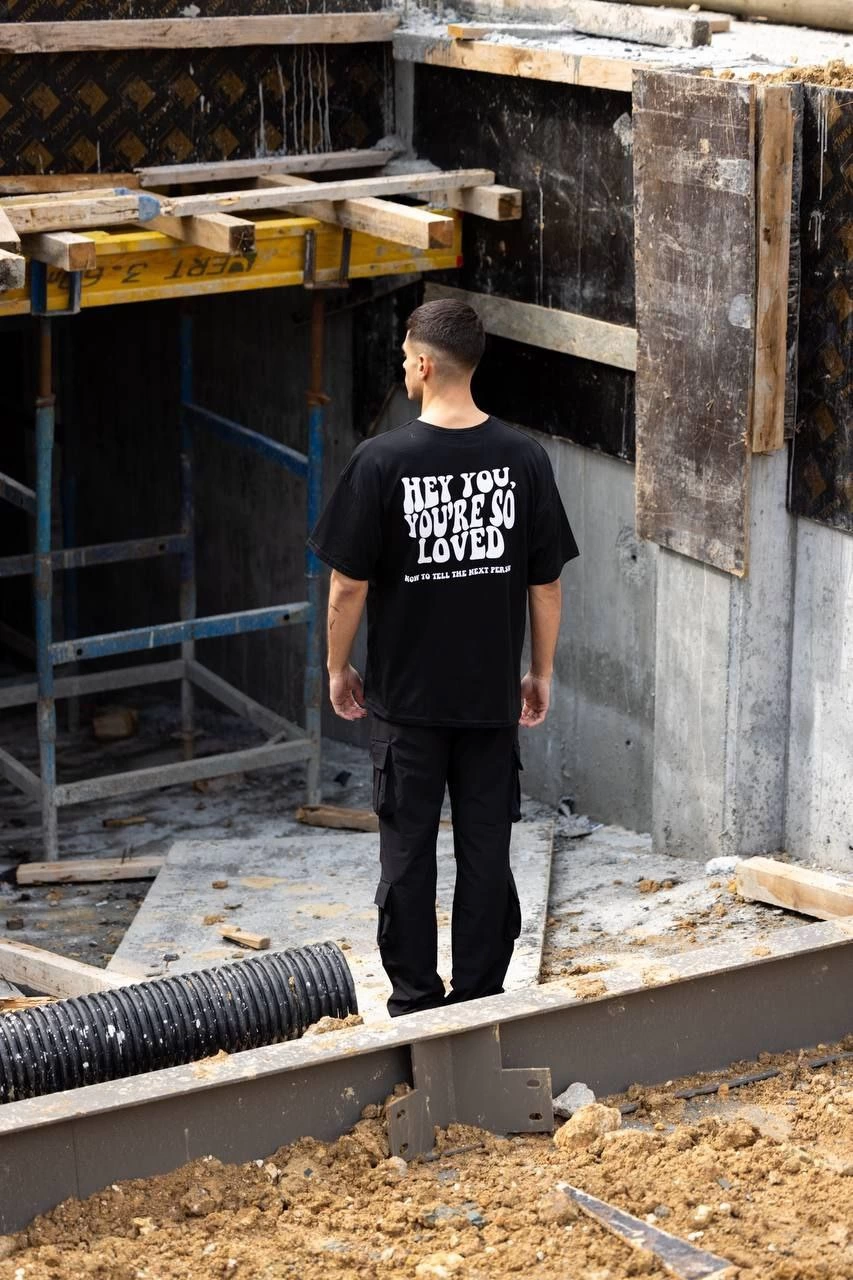 Erkek Baskılı T-Shirt Kısa Kol Bisiklet Yaka Regular Fit Rahat Kalıp Günlük Tişört - Siyah