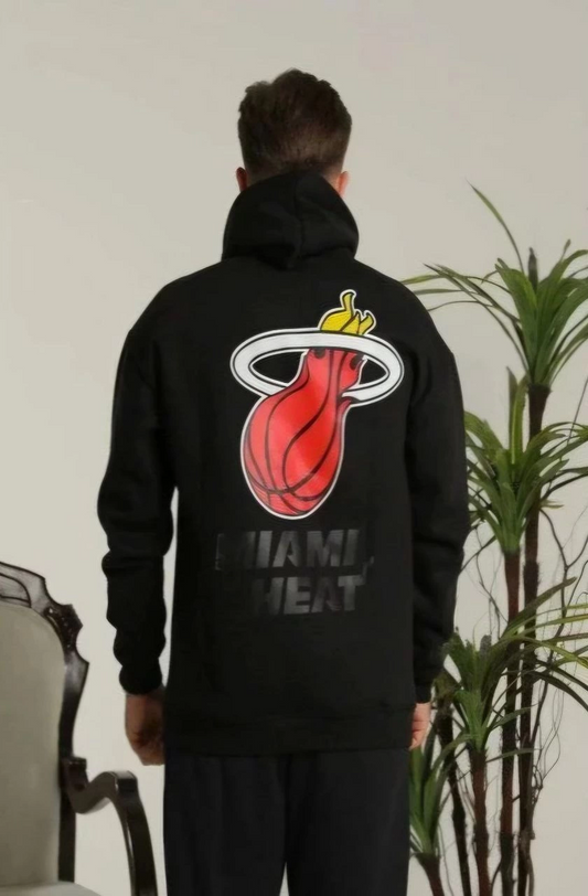 ERKEK Kapşonlu Baskılı Sweetshirt - Siyah