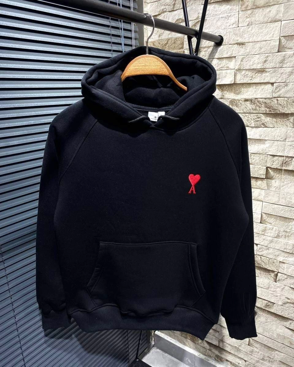 Kadın Kapşonlu Baskılı Sweetshirt - Siyah