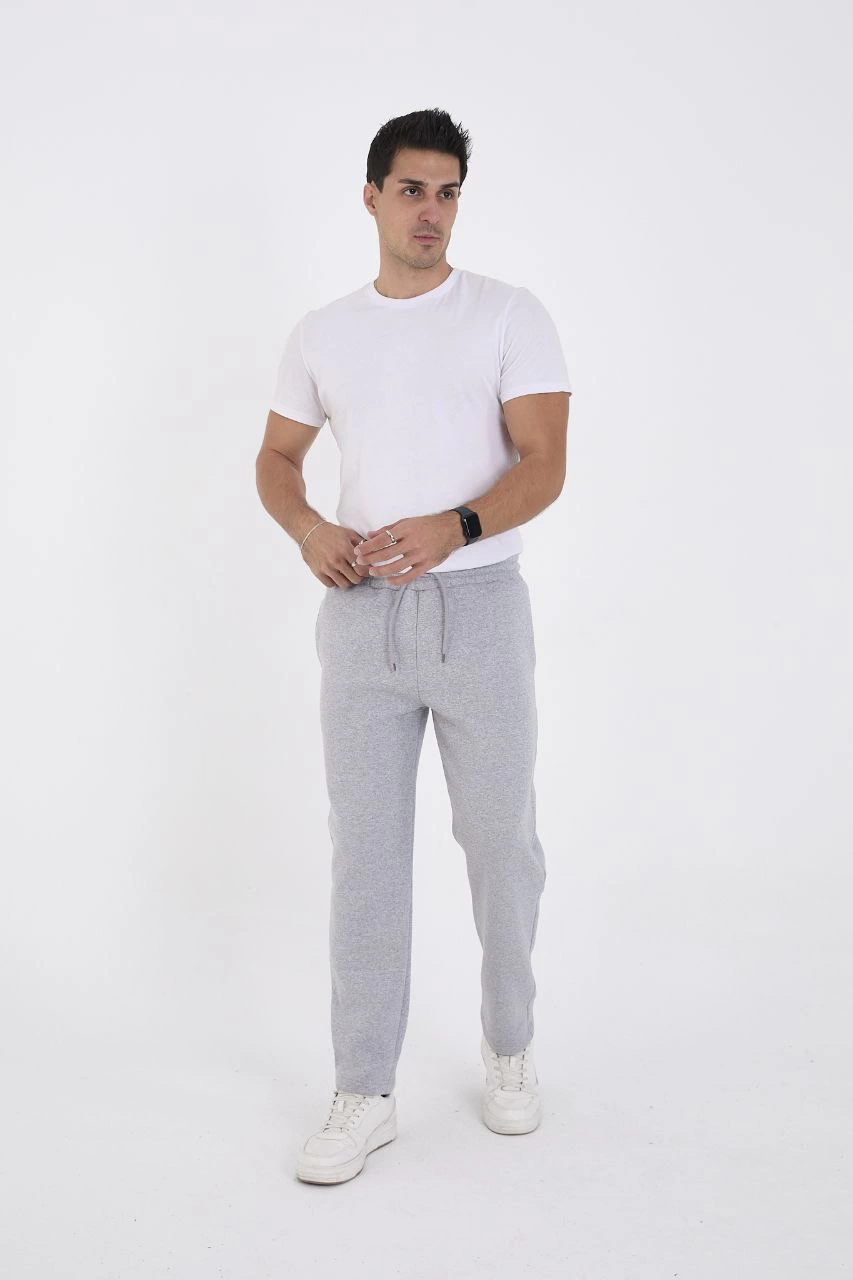 Erkek Üç İplik Basic Eşofman Pantolon - Gri