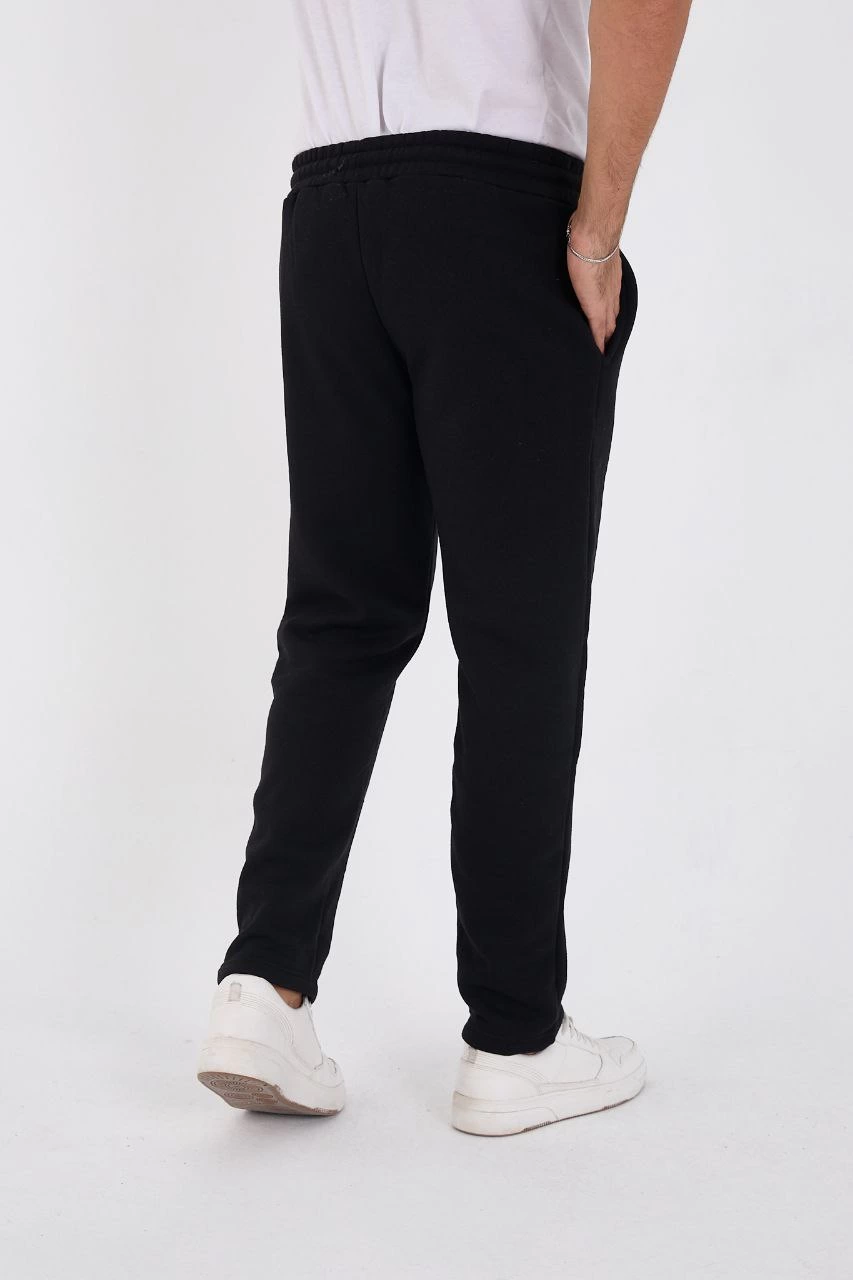 Erkek Üç İplik Basic Eşofman Pantolon - Siyah