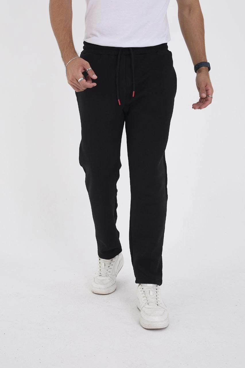Erkek Üç İplik Basic Eşofman Pantolon - Siyah