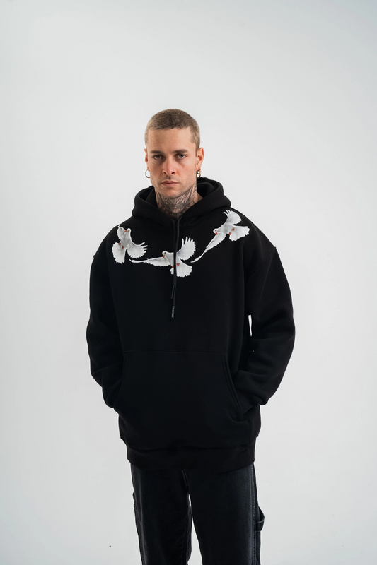 ERKEK Uzun Kol Bisiklet Yaka Yıkamalı SweatShirt - Siyah