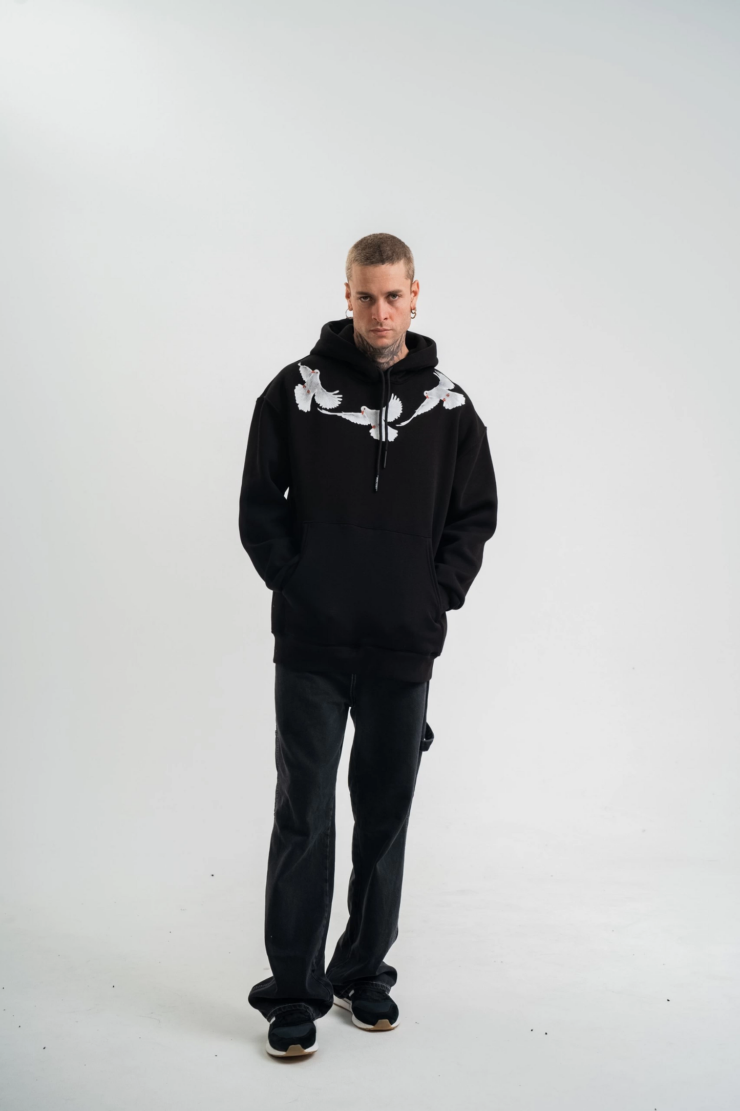 ERKEK Uzun Kol Bisiklet Yaka Yıkamalı SweatShirt - Siyah